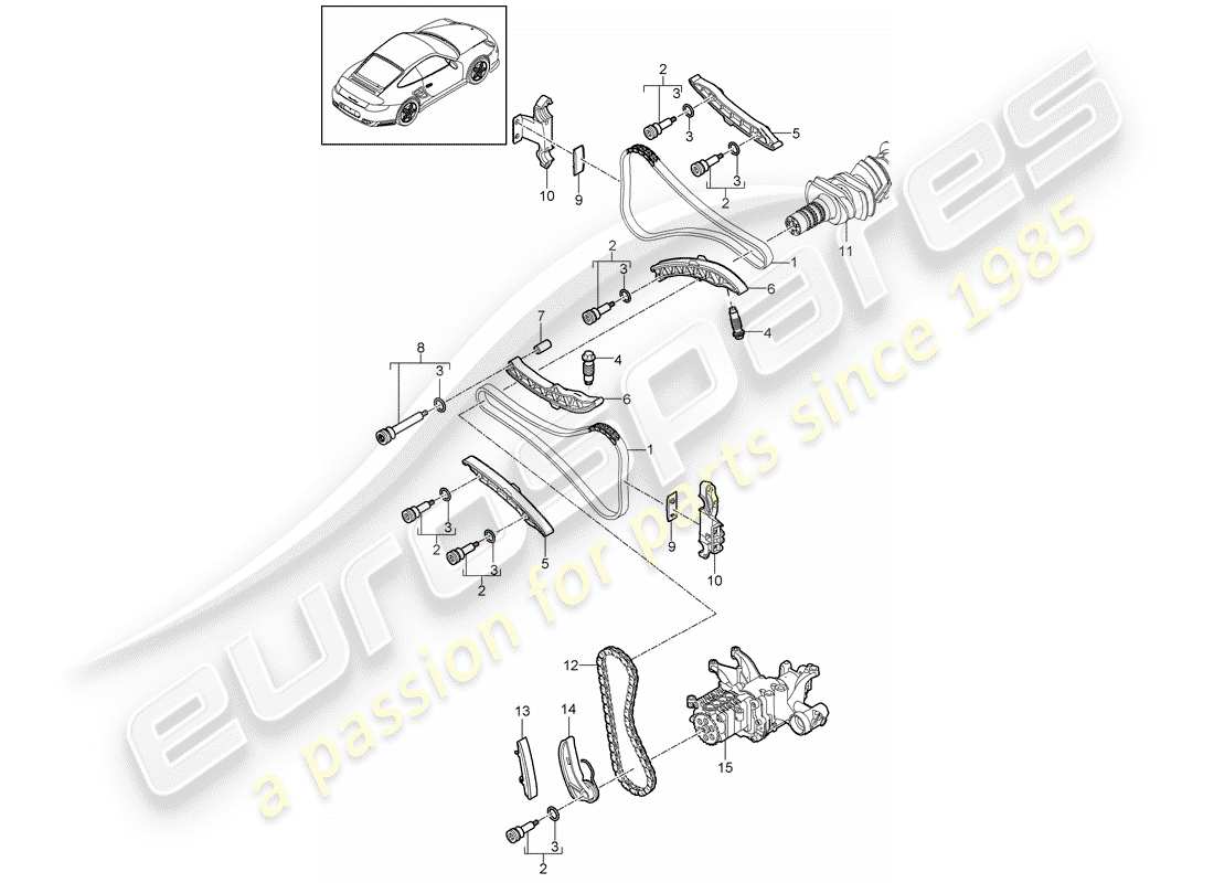 porsche 911 t/gt2rs (2011) valve control part diagram