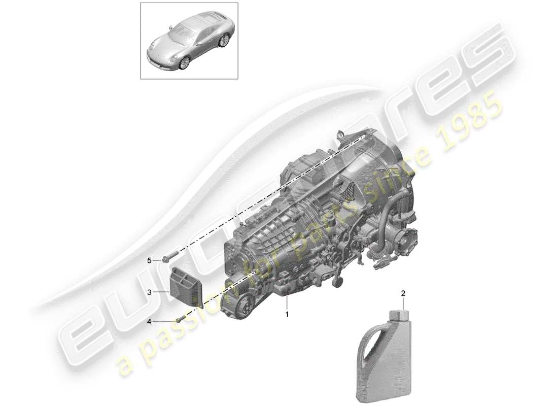 porsche 2018 (991-2) manual gearbox parts diagram