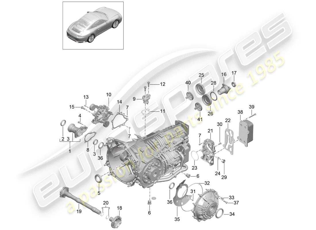 porsche 991 gen. 2 (2017) manual gearbox part diagram