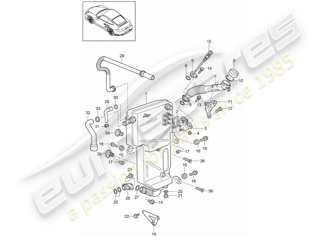 porsche 2011 (997-2 turbo / gt2 rs) engine lubrication part diagram