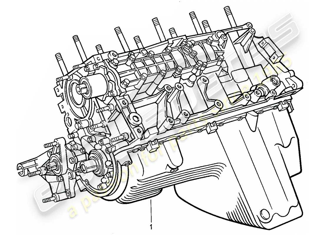 porsche 944 (1991) short engine - crankcase part diagram