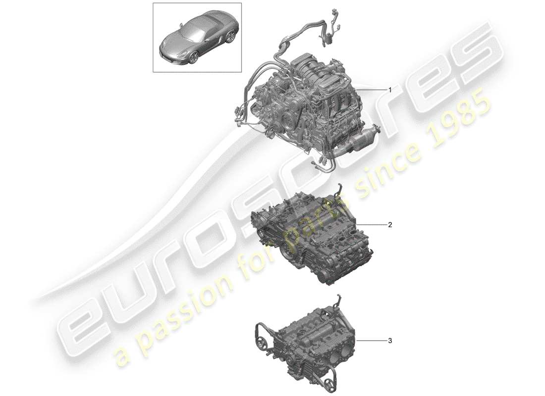 porsche 2013 (981 boxster) replacement engine parts diagram