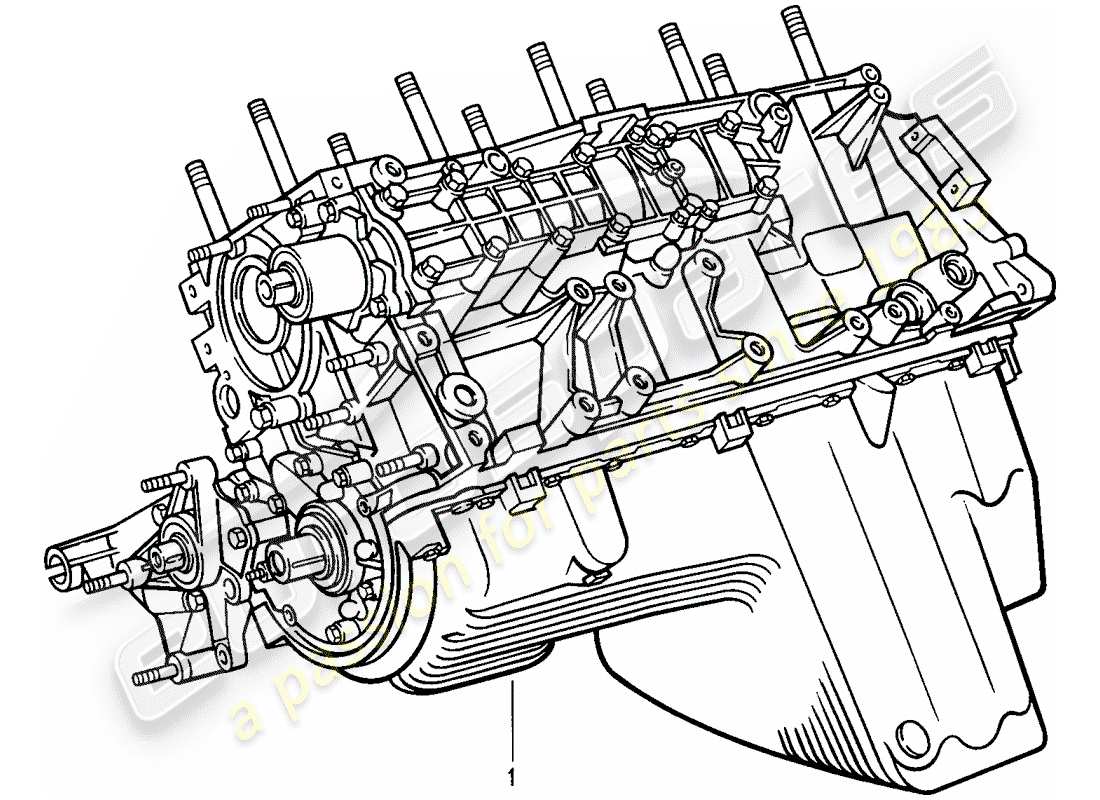 porsche 1994 (968) short engine - crankcase parts diagram