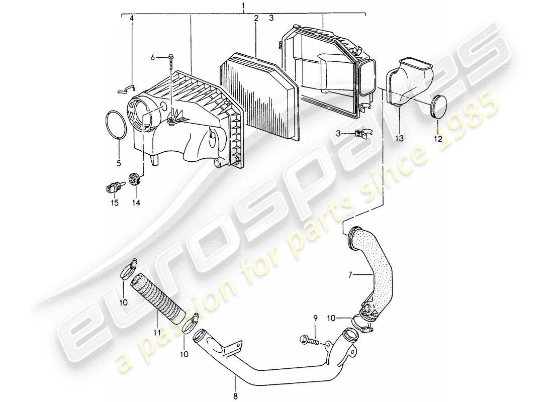 porsche 1995 (993) air cleaner part diagram
