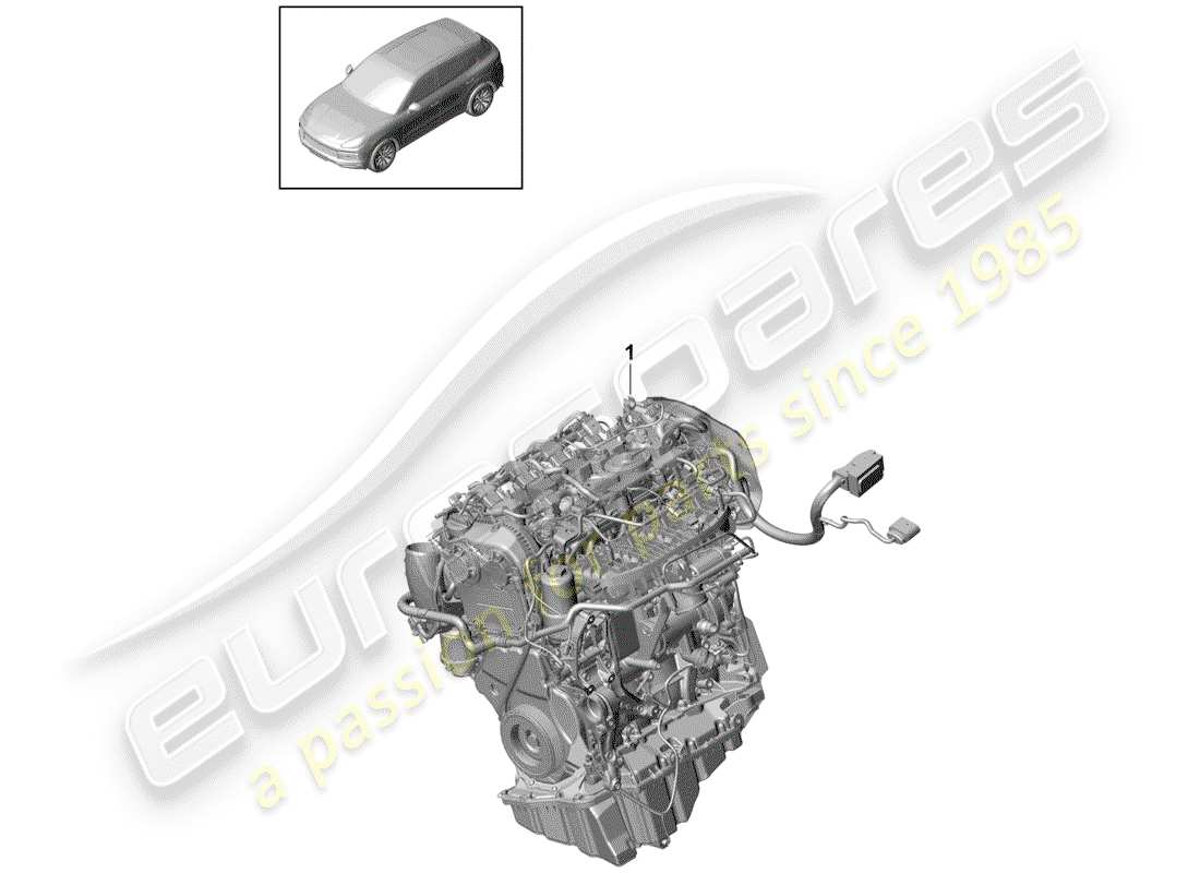 porsche 2020 (cayenne e3 9ya/9yb) replacement engine part diagram