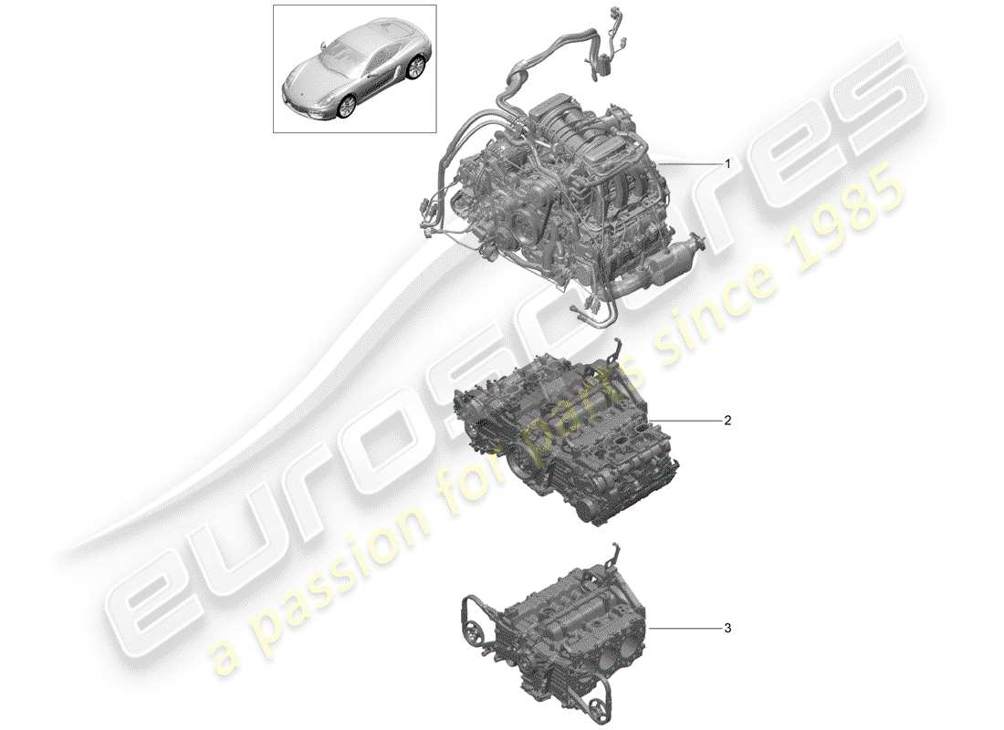 porsche 2016 (981 cayman) replacement engine part diagram