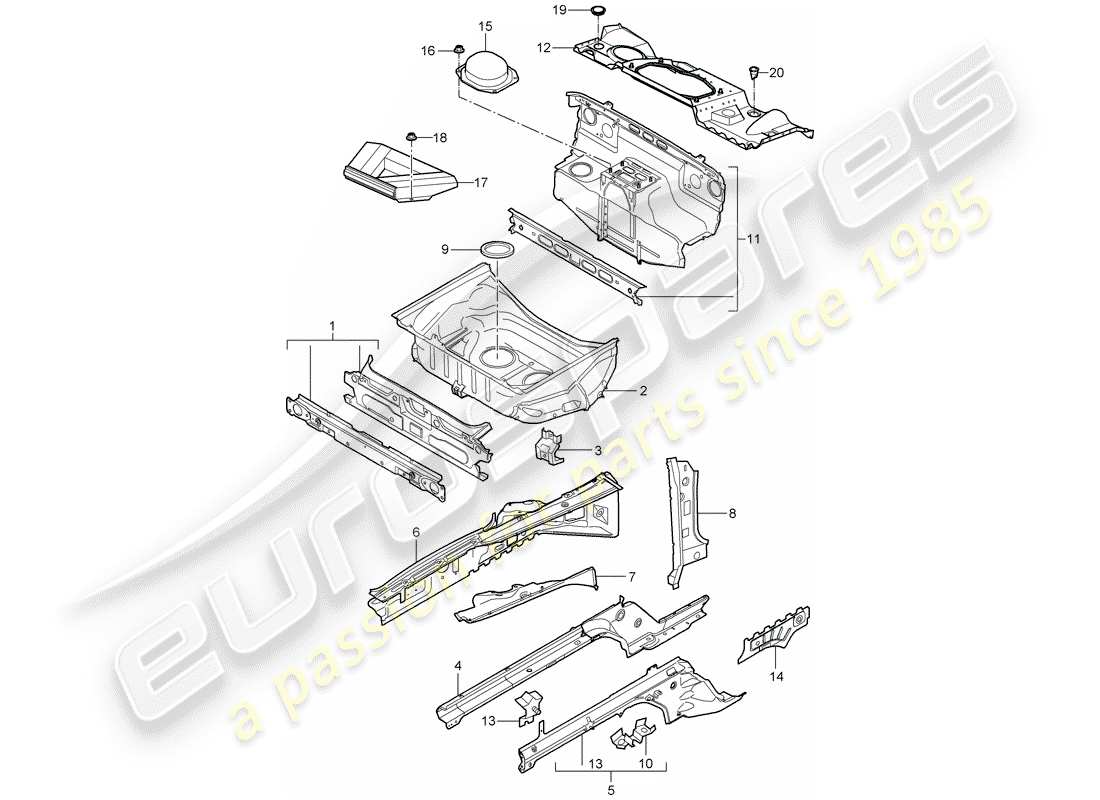 porsche 2006 (997-1) front end part diagram