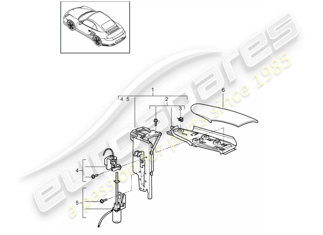 porsche 911 t/gt2rs (2011) flap part diagram