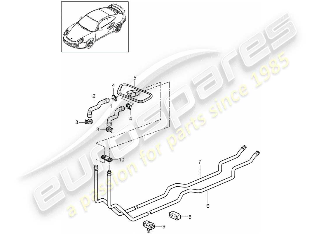 porsche 2011 (997-2 turbo / gt2 rs) heating system 1 part diagram