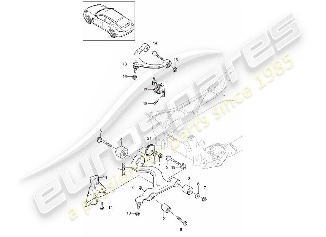 porsche 2012 (panamera 970) track control arm part diagram
