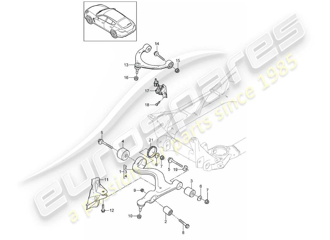 porsche panamera 970 (2012) track control arm part diagram