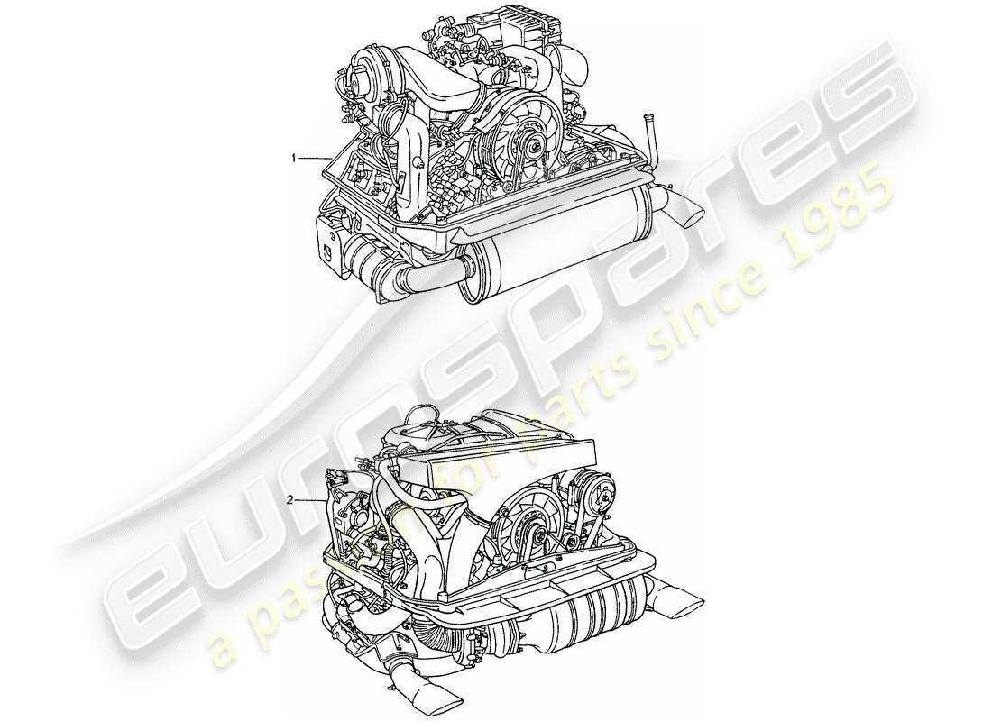 porsche 1994 (964) replacement engine - ready for installation part diagram