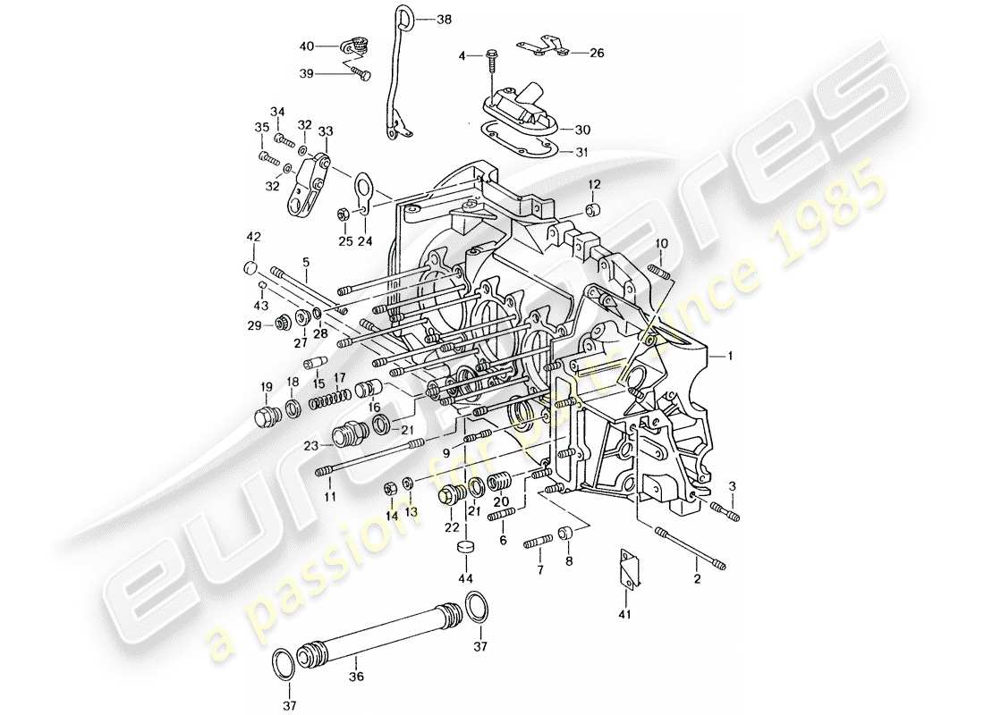 porsche 1995 (993) crankcase - repair set for maintenance - see illustration: part diagram