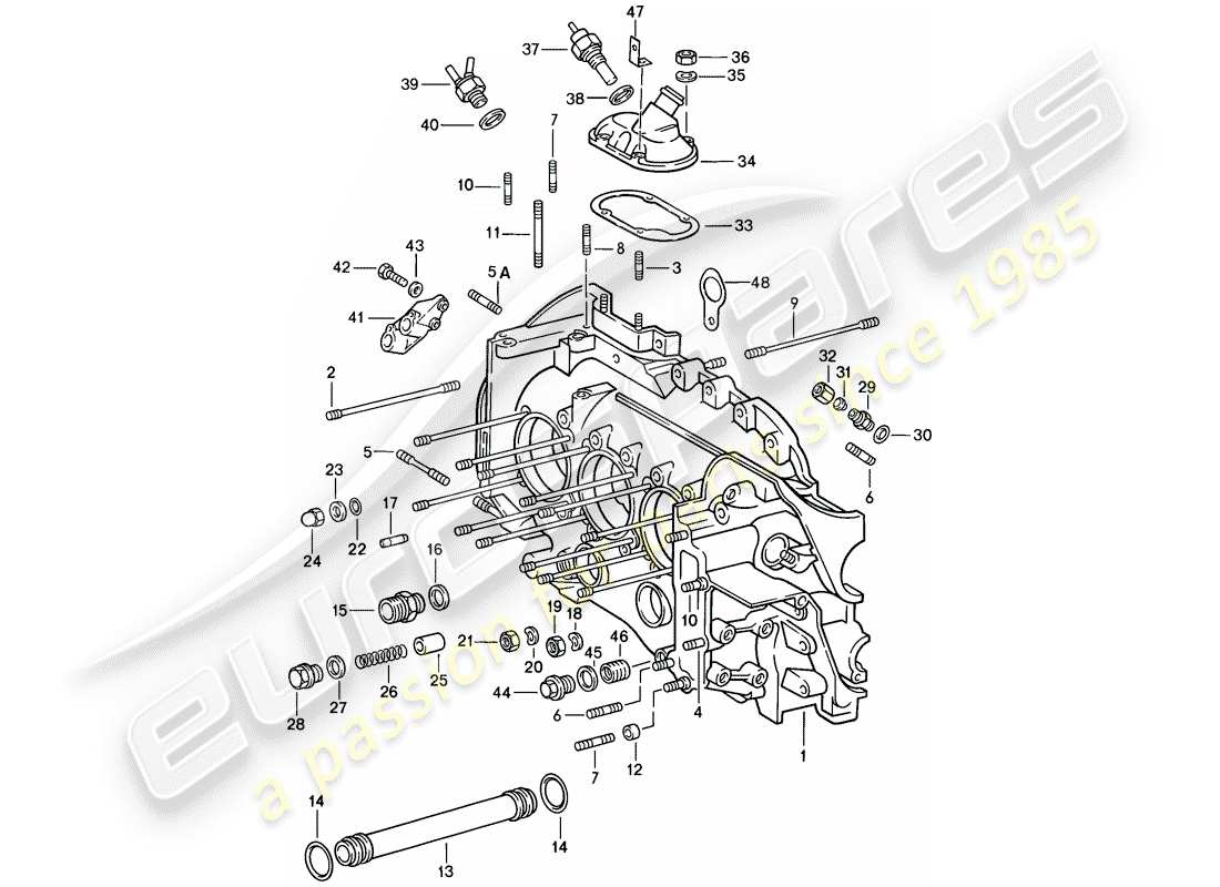porsche 911 (1986) crankcase parts diagram