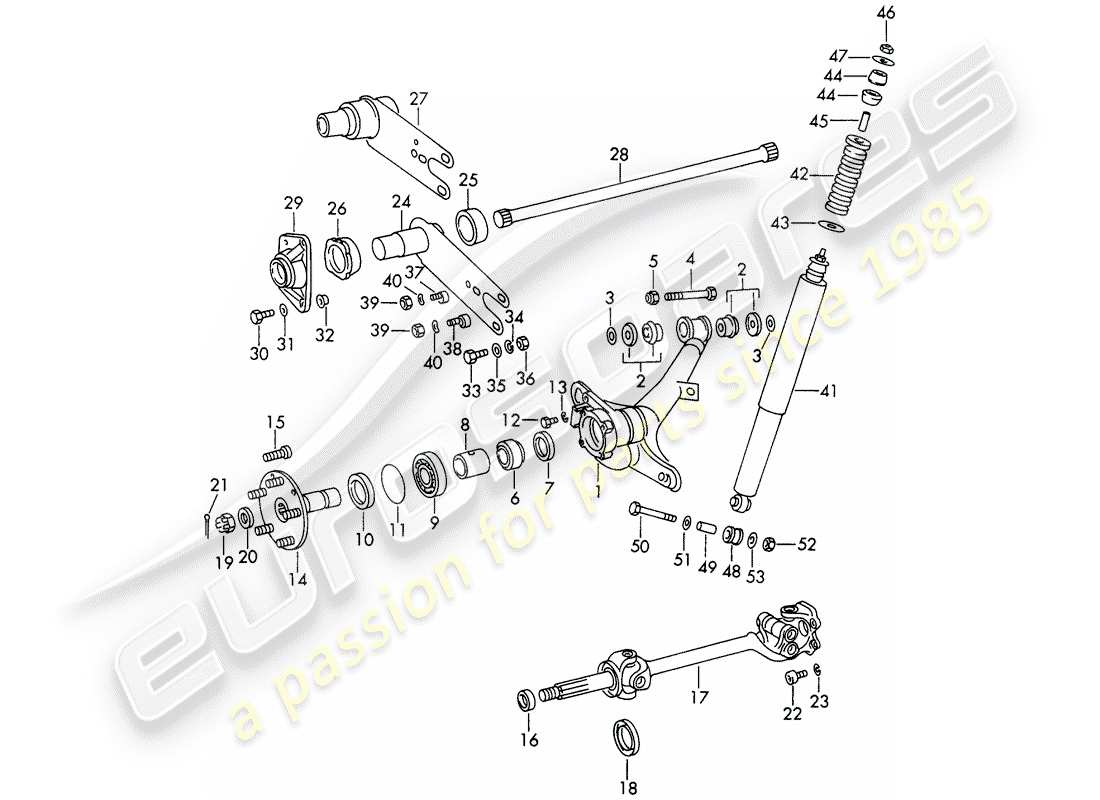 porsche 1968 (911/912) rear axle - d >> - mj 1968 part diagram