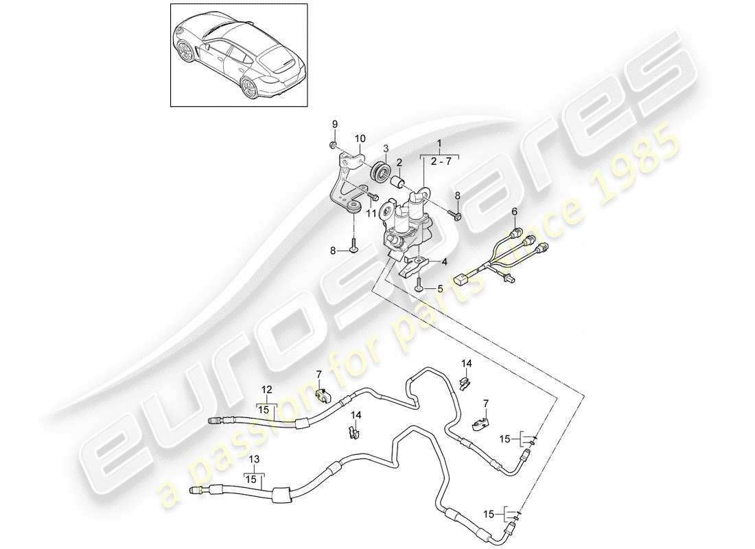 porsche 2012 (panamera 970) stabilizer part diagram