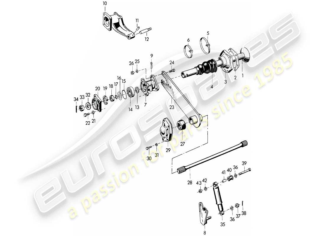 porsche 1955 (356/356a) rear axle parts diagram
