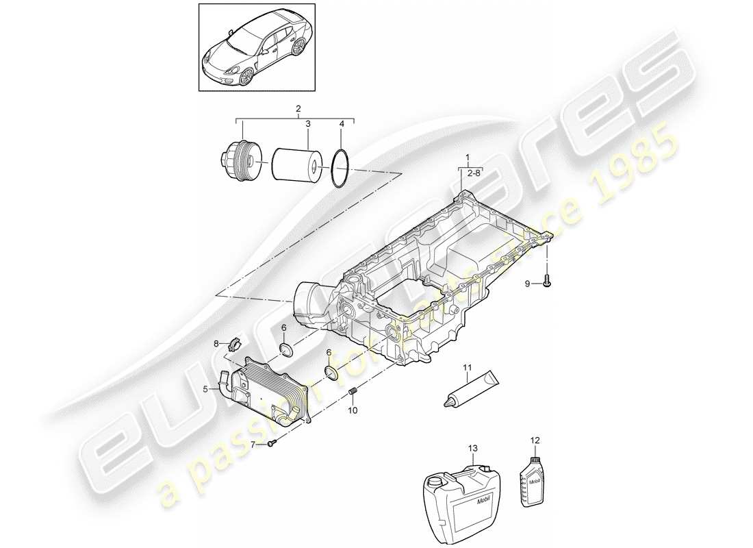 porsche 2012 (panamera 970) oil-conducting housing part diagram
