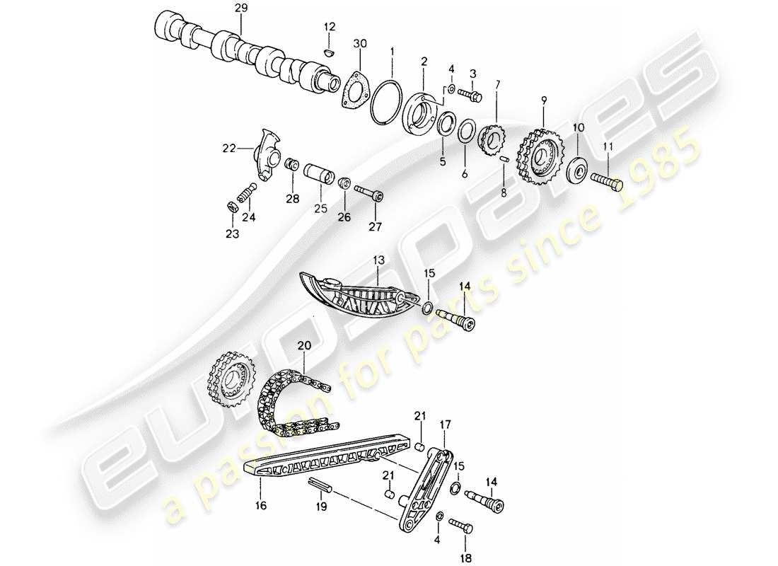 porsche 1990 (964) valve control part diagram
