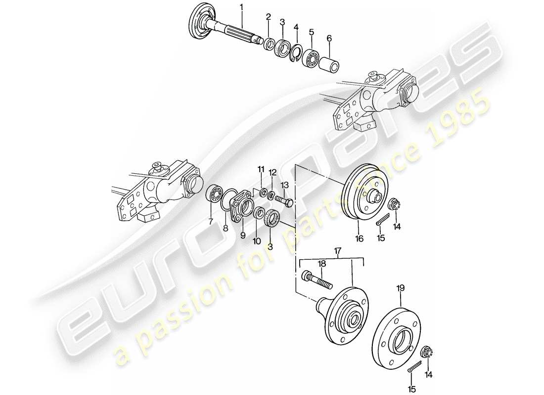 porsche 1979 (924) rear wheel shaft - lubricants parts diagram