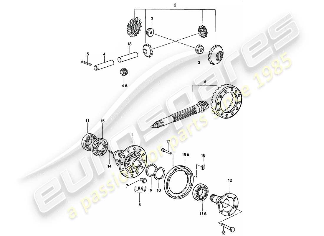 porsche 1989 (911) differential part diagram
