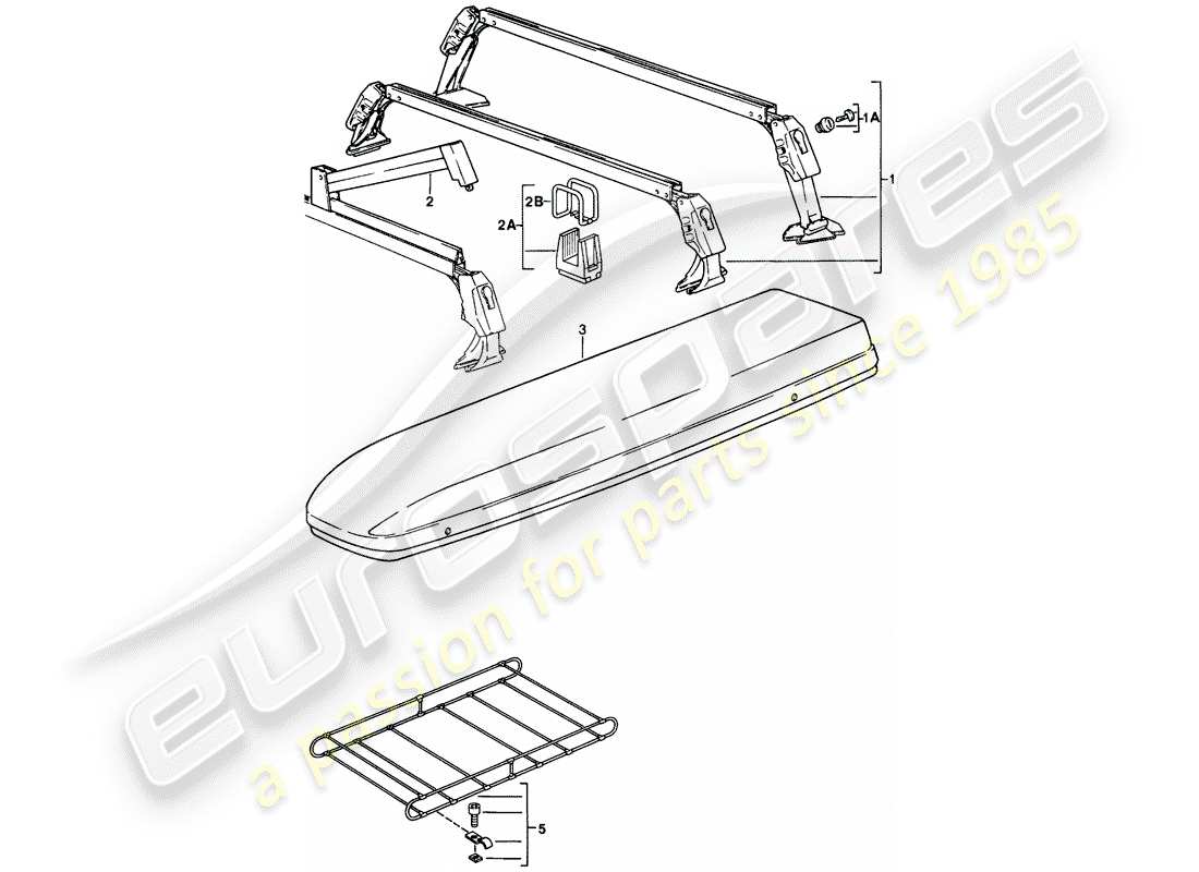 porsche 1989 (911) roof transport system part diagram