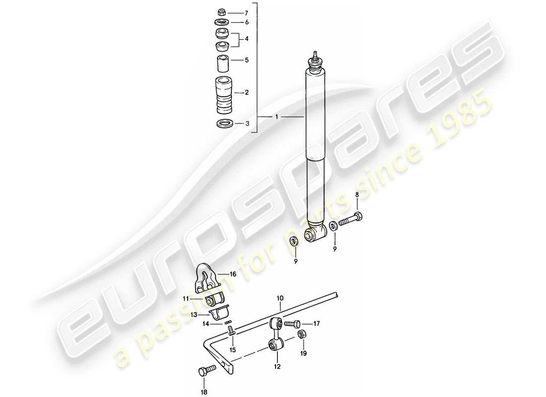 porsche 1989 (911) vibration damper - stabilizer part diagram