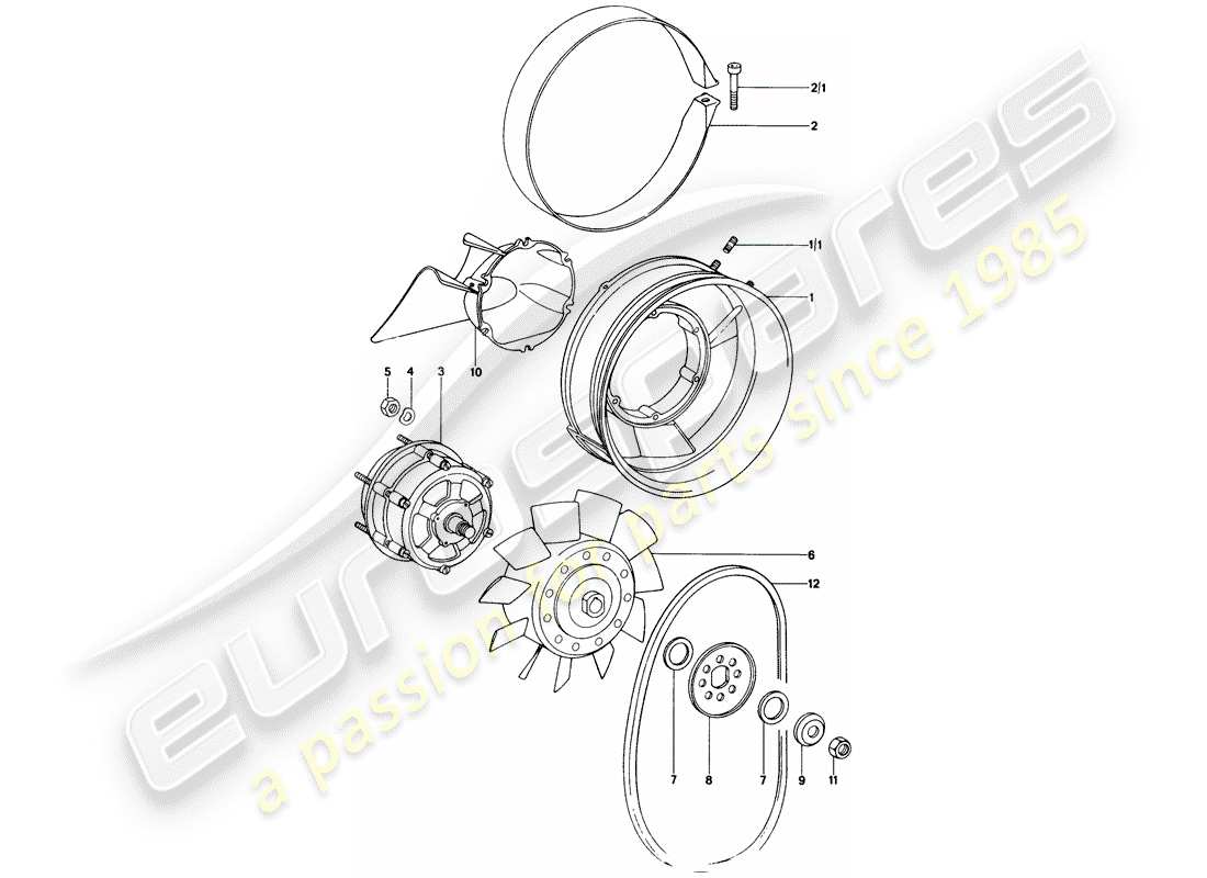 porsche 1971 (914) air cooling part diagram
