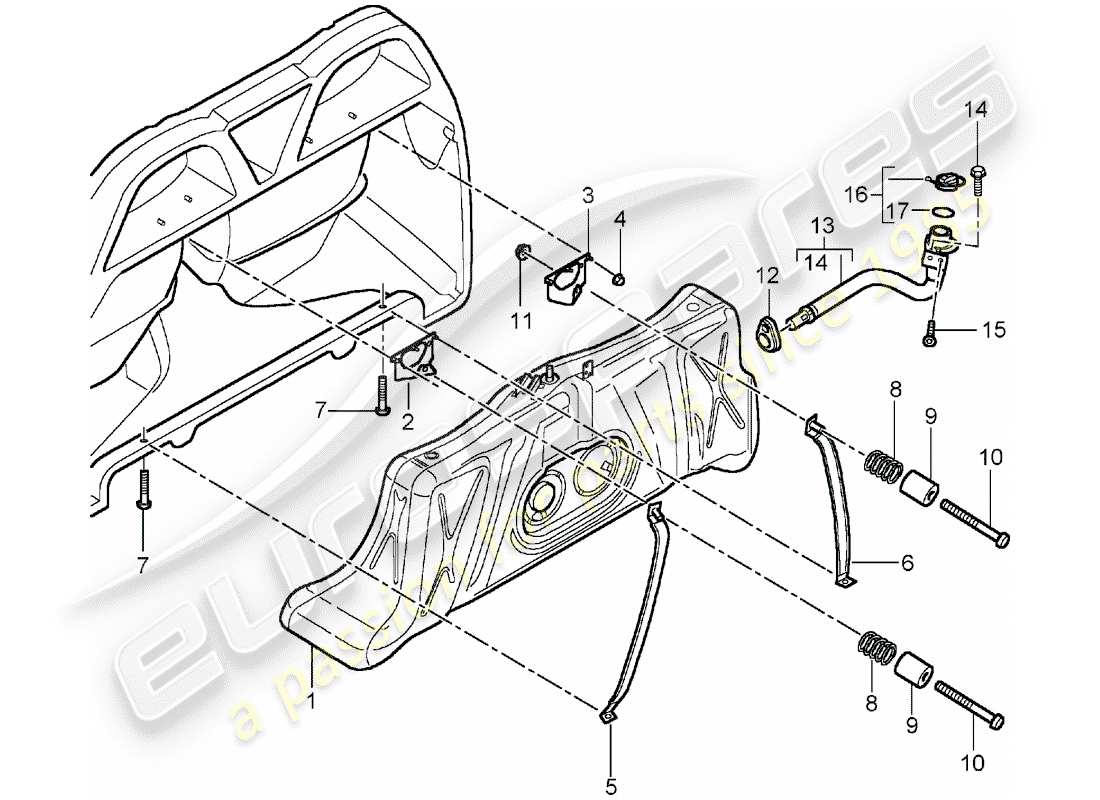 porsche 2005 (carrera gt) fuel tank - with: - accessories part diagram