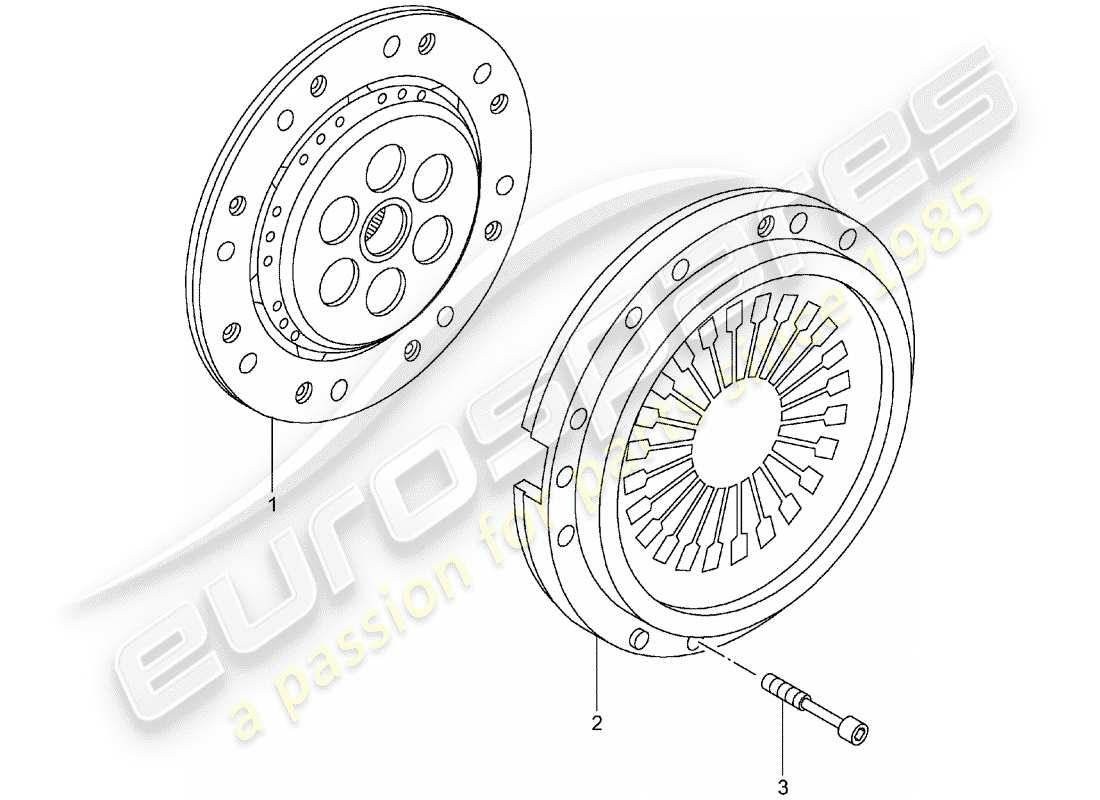 porsche 2003 (996 turbo / gt2) clutch - m.96.70s part diagram