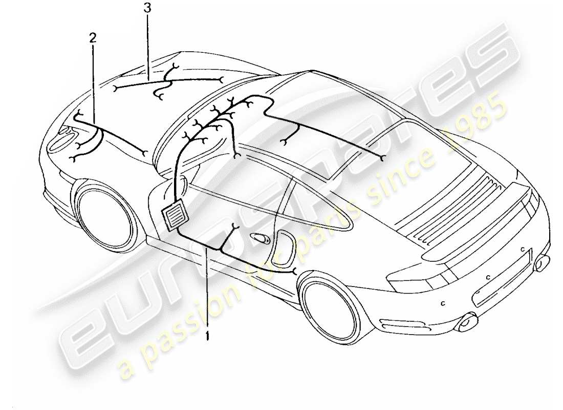porsche 2004 (996 turbo / gt2) wiring harnesses - passenger compartment - glove box - front luggage compartment - repair kit - anti-locking brake syst. -abs- - brake pad wear indicator - front axle part diagram