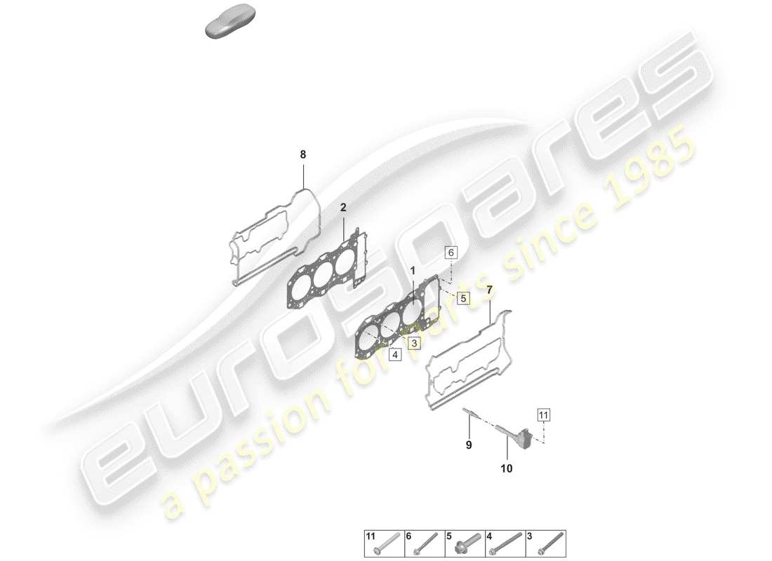 porsche 2019 (992-1) cylinder head parts diagram