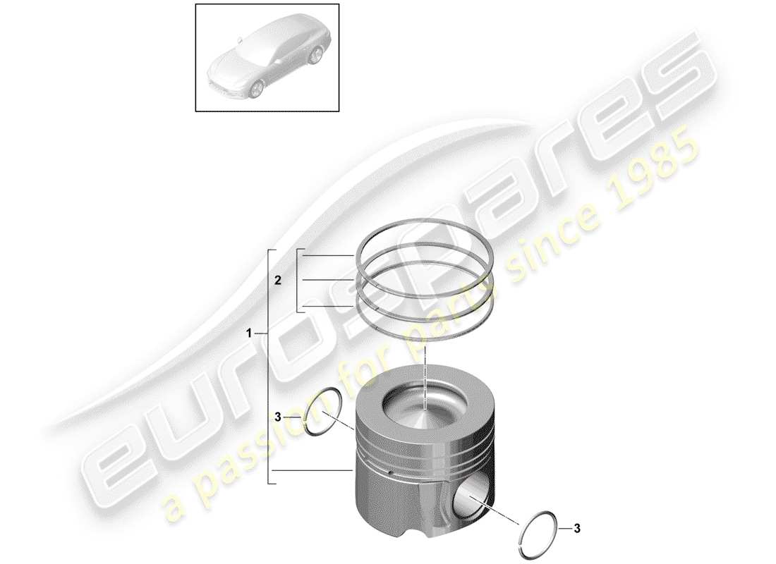 porsche 2020 (panamera 971-1) piston part diagram