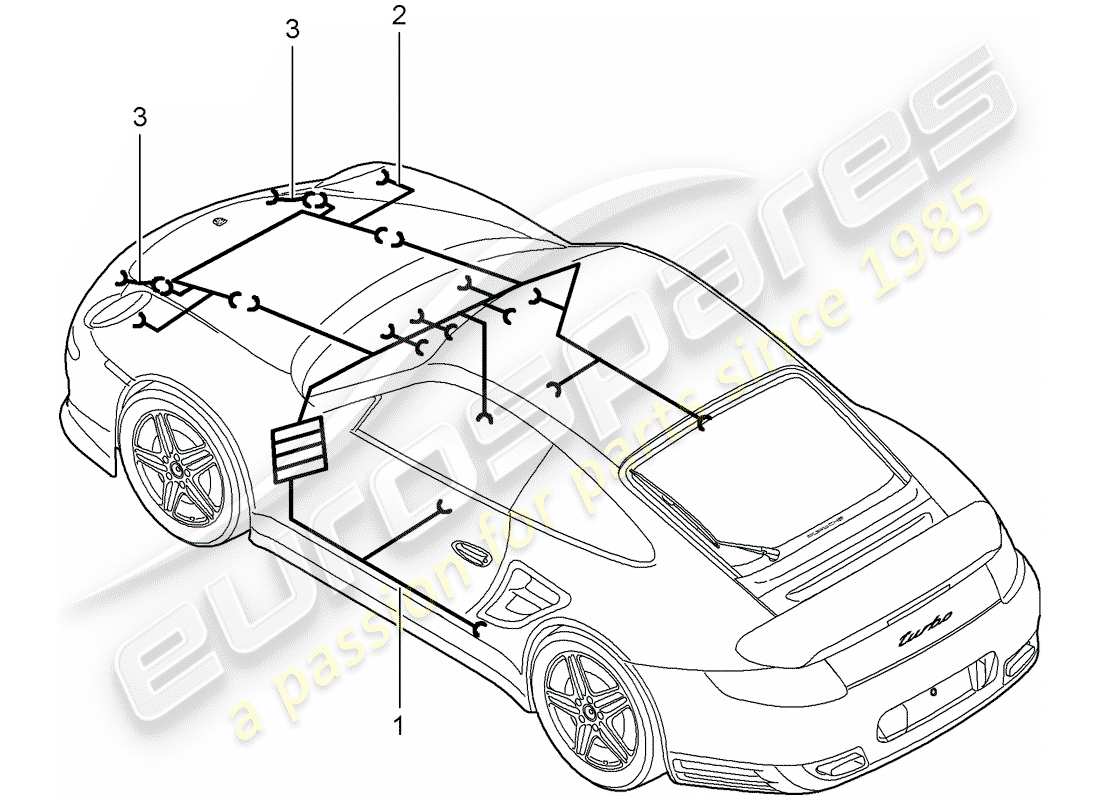 porsche 2013 (997-2 turbo / gt2 rs) wiring harnesses parts diagram