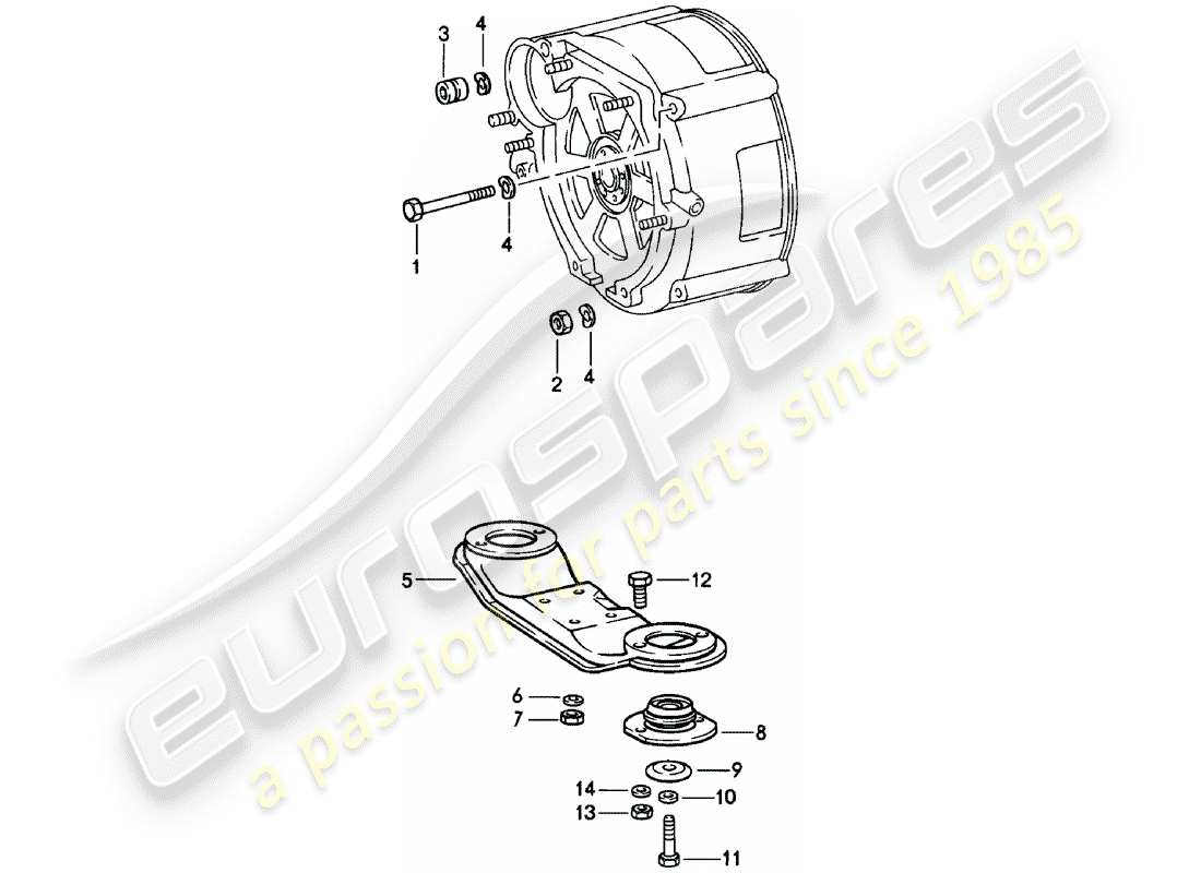porsche 1982 (911) transmission suspension - spm part diagram