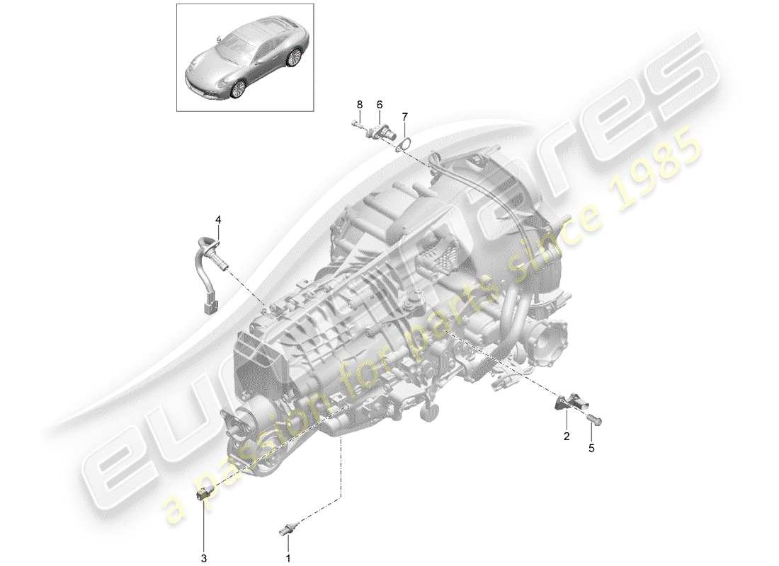 porsche 991 gen. 2 (2017) manual gearbox part diagram