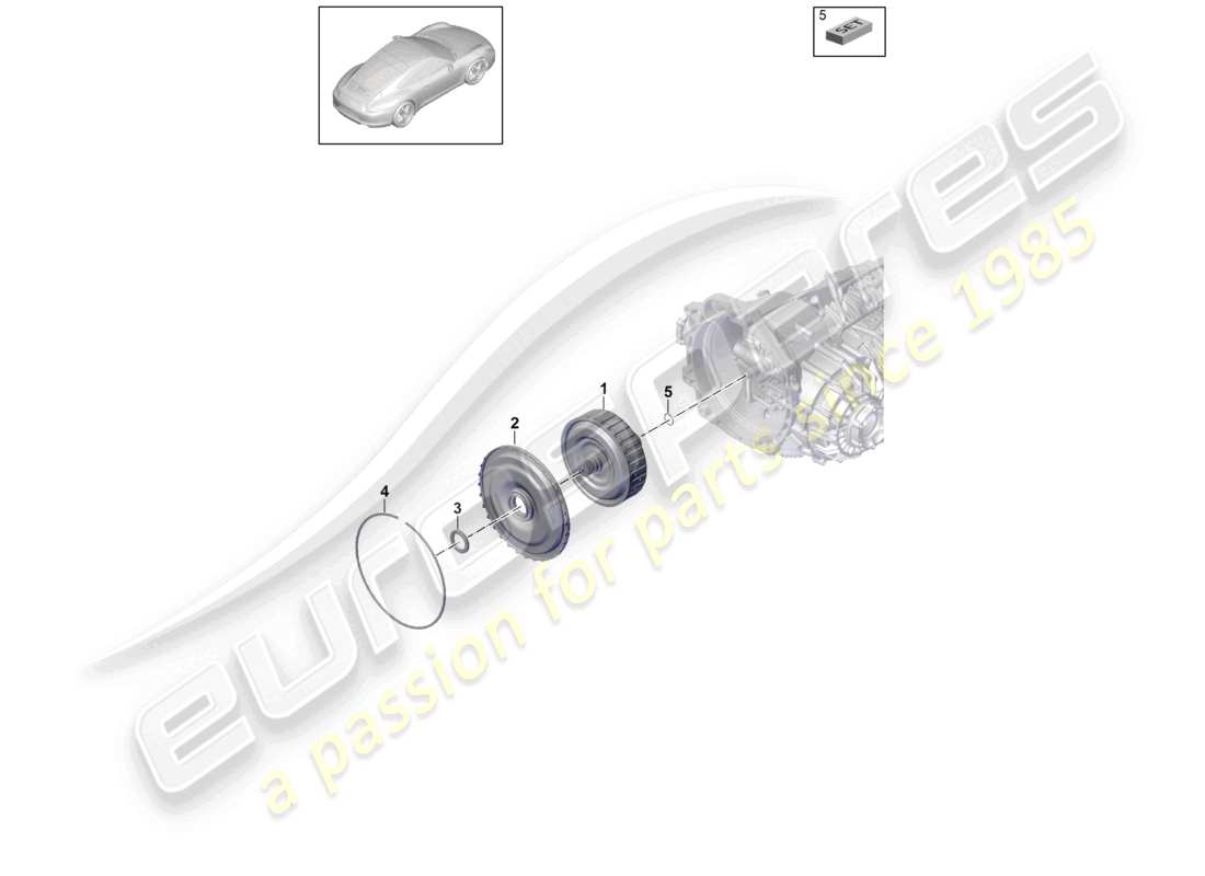 porsche 2012 (991-1) - pdk - gearbox clutch for dual clutch gearbox part diagram
