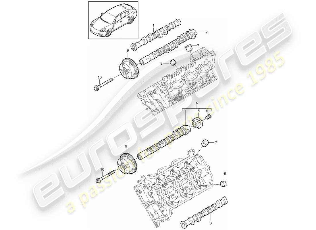 porsche 2013 (panamera 970) camshaft parts diagram