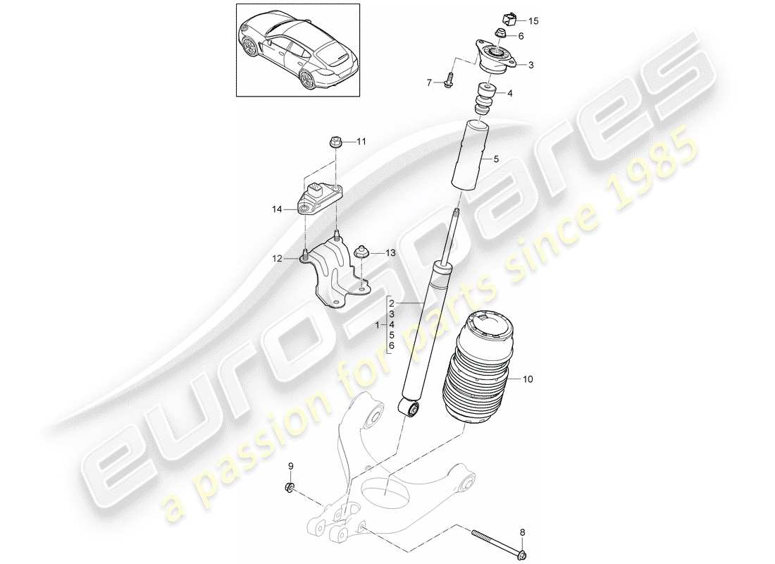 porsche panamera 970 (2014) suspension part diagram
