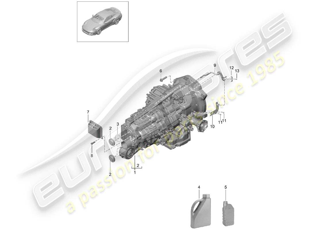 porsche 991 turbo (2016) - pdk - part diagram