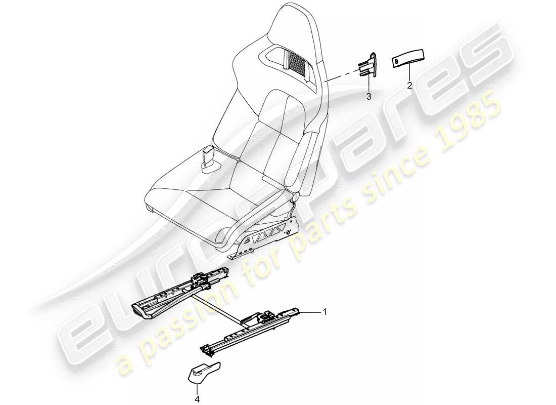 porsche 2009 997-2 turbo / gt2 seat part diagram