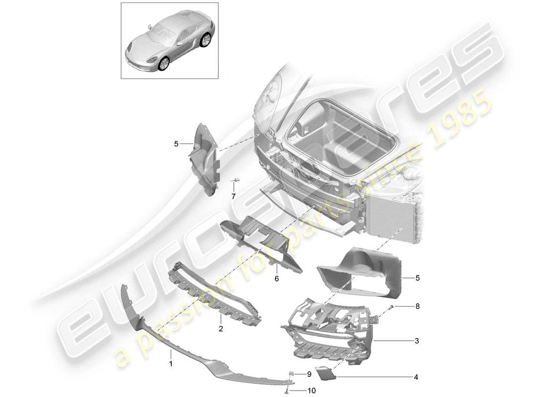 porsche 718 cayman (2018) air duct parts diagram