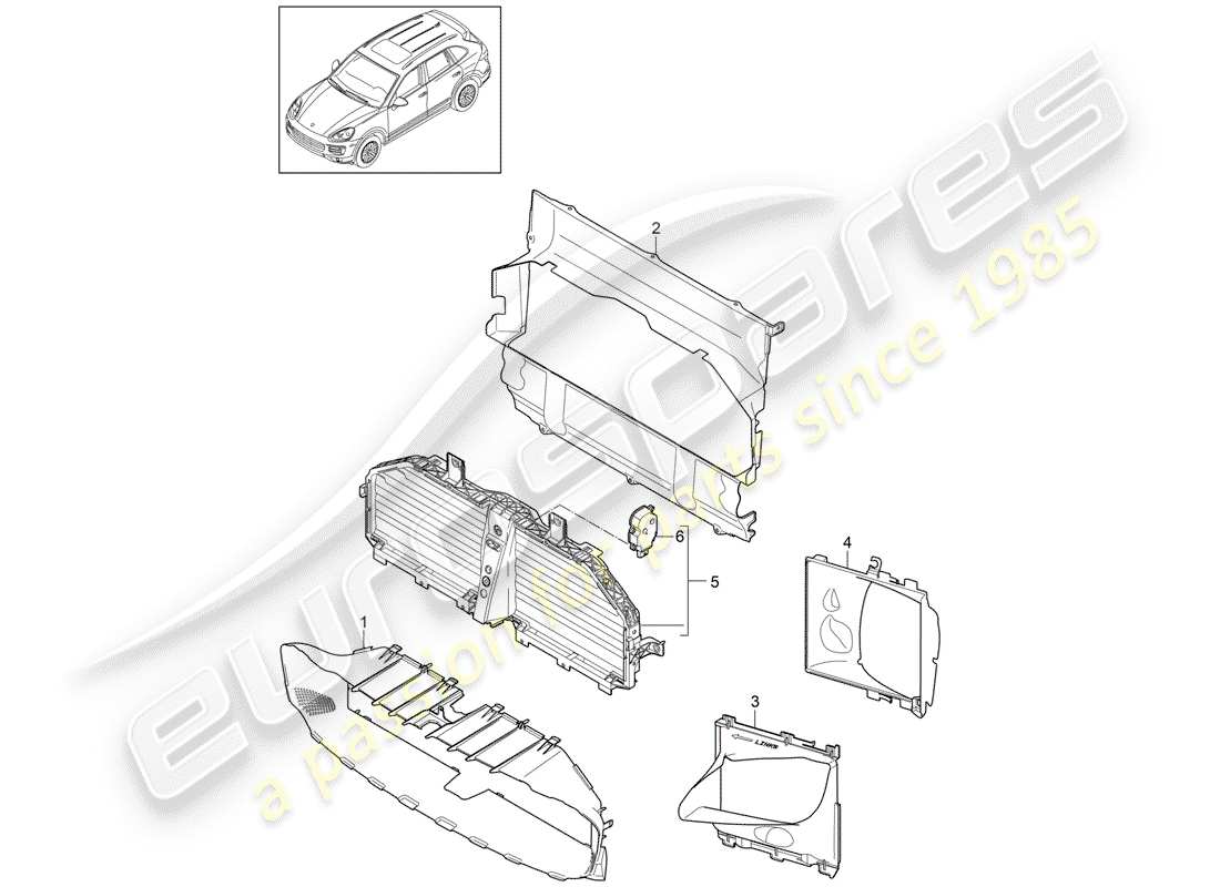 porsche 2011 (cayenne e2 92a) air duct part diagram