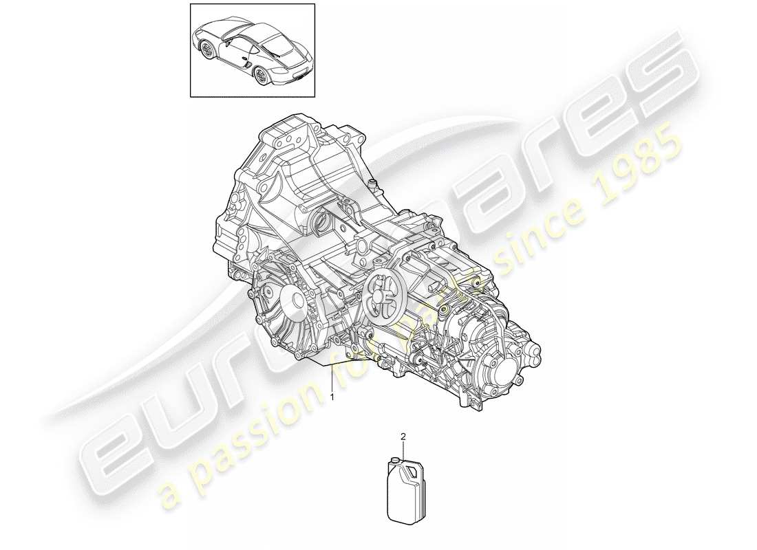 porsche 2009 (987 cayman) replacement transmission part diagram