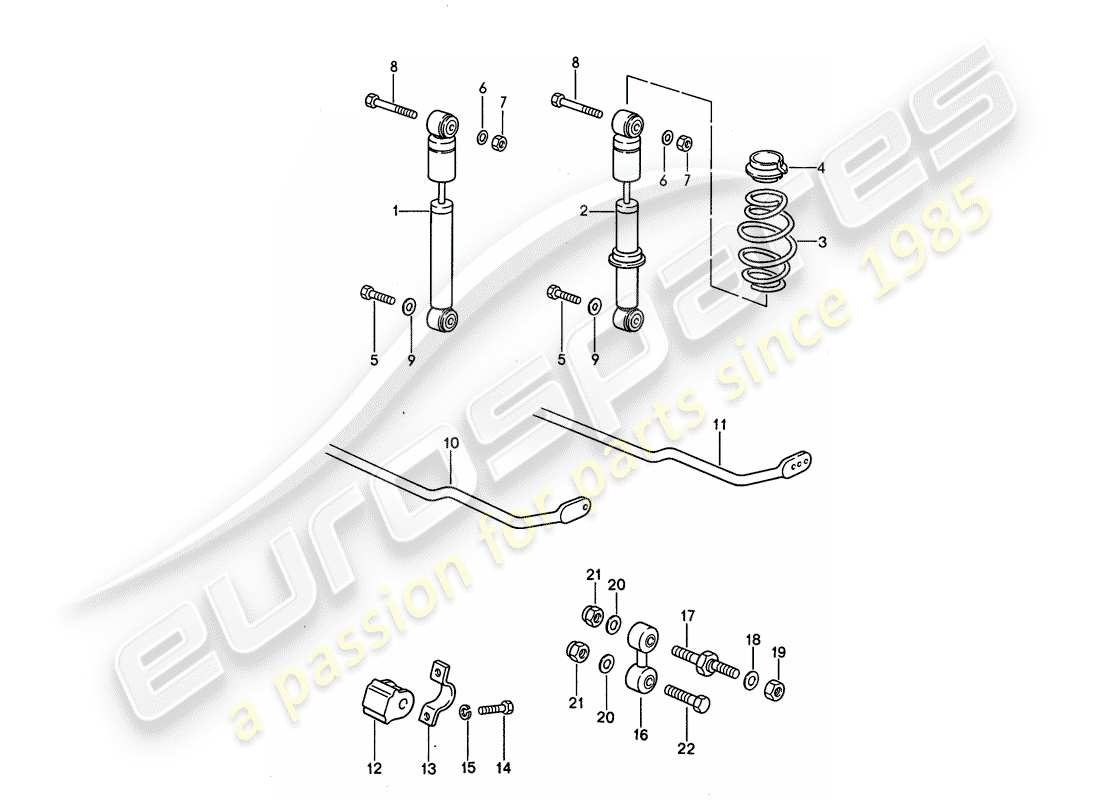 porsche 1994 (968) vibration damper - stabilizer parts diagram