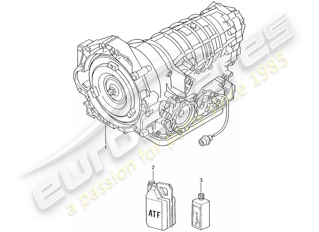 porsche 2000 (996) tiptronic - - gearbox - not ready for installation - d >> - mj 2001 part diagram