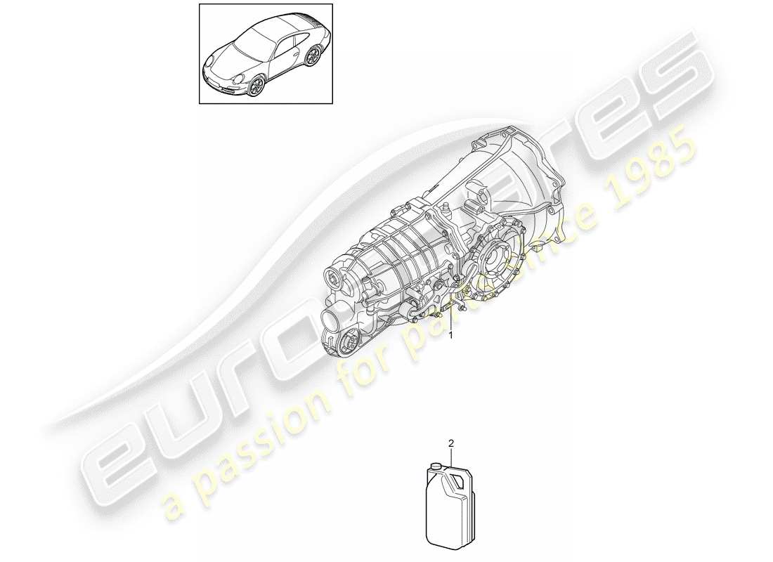 porsche 2010 (997-2) manual gearbox parts diagram