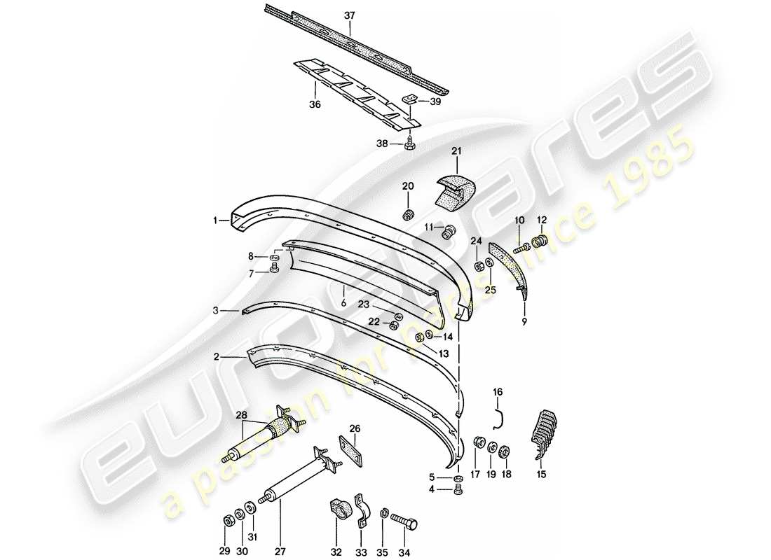 porsche 1984 (911) bumper parts diagram