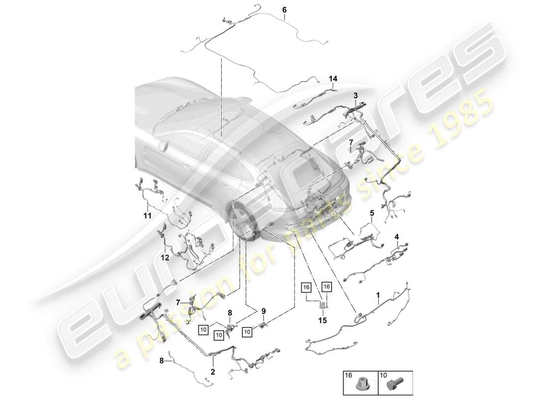 porsche 2019 (panamera 971-1) wiring harnesses part diagram