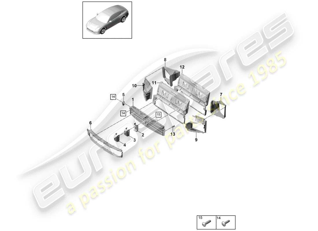 porsche 2019 (panamera 971-1) air duct part diagram